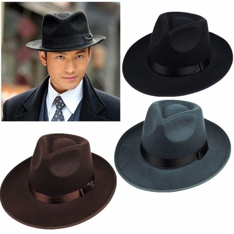 Chapeau Fedora Feutre Homme Femme - Bords Larges, Style Vintage Gatsby - Taille Unique 56-58 Cm - Pour Sortie, Mariage, Voyage