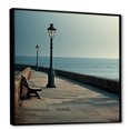 thumbnail image 2 of Designart "Seaside Bench With An Ocean View" Port Landscape Floater Framed Canvas Prints, 2 of 5