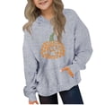 thumbnail image 2 of Nmnitkp Girls Sweatshirt Comfortable Boys Sweatshirts Casual Long Sleeve Hoodies Cute Oversized Fleece Pocket Sweatshirt Tops Gray,4 Years, 2 of 4