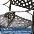 thumbnail image 3 of SOCIALCOMFY 2 Piece Outdoor Bistro Dining Chairs, Cast Aluminum Dining Chair Set, Patio Bistro Chairs for Balcony, Backyard, Garden, Lattice Design Antique Bronze, 3 of 7
