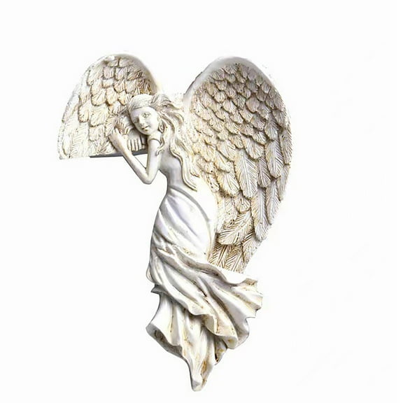 Desktop Ornament - Plastic Decorative Ornaments - Door Frame Angel Decor Statues Ornaments With Heart Shaped Sculpture In Your Corner Resin Wall Crafts 16X11Cm/6.50X4.50In - Angel Door Hanger X1