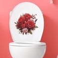 thumbnail image 4 of HongHeng Rose Toilet Cover Sticker Decals,Flower leaf Waterproof Toilet Lid Tank Seat Decals Cistern Self-Adhesive Bathroom Wall Sticker Valentine's Day Decoration, 4 of 7