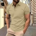 thumbnail image 2 of GuangCheng Mens Shirts Henly Collar,Solid Color,Slim Fit,Soft,Button Placket,Pullover,Business Tops,Beige,Size 3XL, 2 of 7