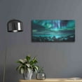 thumbnail image 4 of Luxe Metal Art 'Northern Lights Aurora Borealis Over Ocean' by Luxe Portfolio, Metal Wall Art, 24"x12", 4 of 10