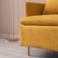 thumbnail image 5 of Accent Chair with One Pillow, Modern Cotton Linen Armchair with Golden Metal Legs, Sofa Chair for Living Room Reading Room Bedroom, Yellow, 5 of 6