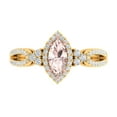 thumbnail image 3 of 3/4 Carat White Natural Diamond and Marquise Shaped Morganite Color Stone Engagement Ring in 14K Yellow Gold (Ring Size 7.25) (SI1-SI2 Clarity), 3 of 5