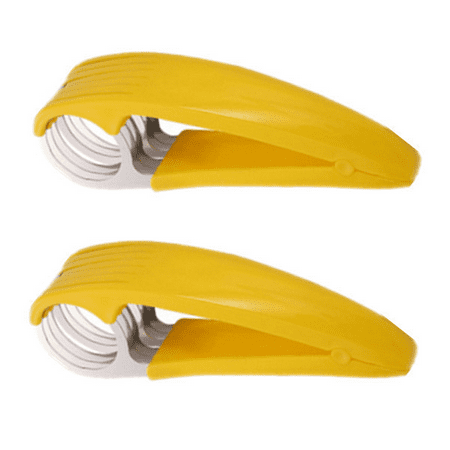 

2 Pcs Creative Stainless Steel Banana Chopper Fruit Cutter Cucumber Vegetable Peeler slicers Kitchen Tools Yellow