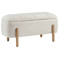 thumbnail image 1 of Bouclair Beige Padded Lift-Top Storage Bench, 1 of 5