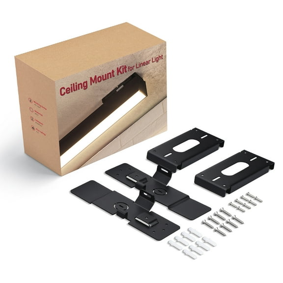 Ceiling Mount Kit for LED Linear Lights, Commercial Grade SPCC Steel Bracket for Single Fixture Installation, ONLY for LEONLITE Linear Lights