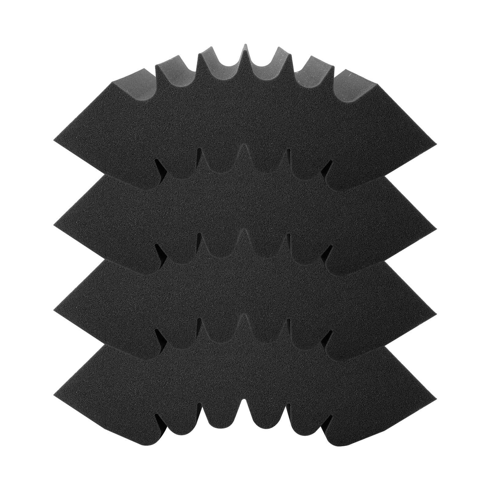 VEVOR Acoustic Foam Panels,4 Pack 16.5 x 6.3 x 12 inches,Adhesive High Density Soundproof Wall Panels,Sound Dampening Absorbing Panel for Studio Wall and Ceiling,Black