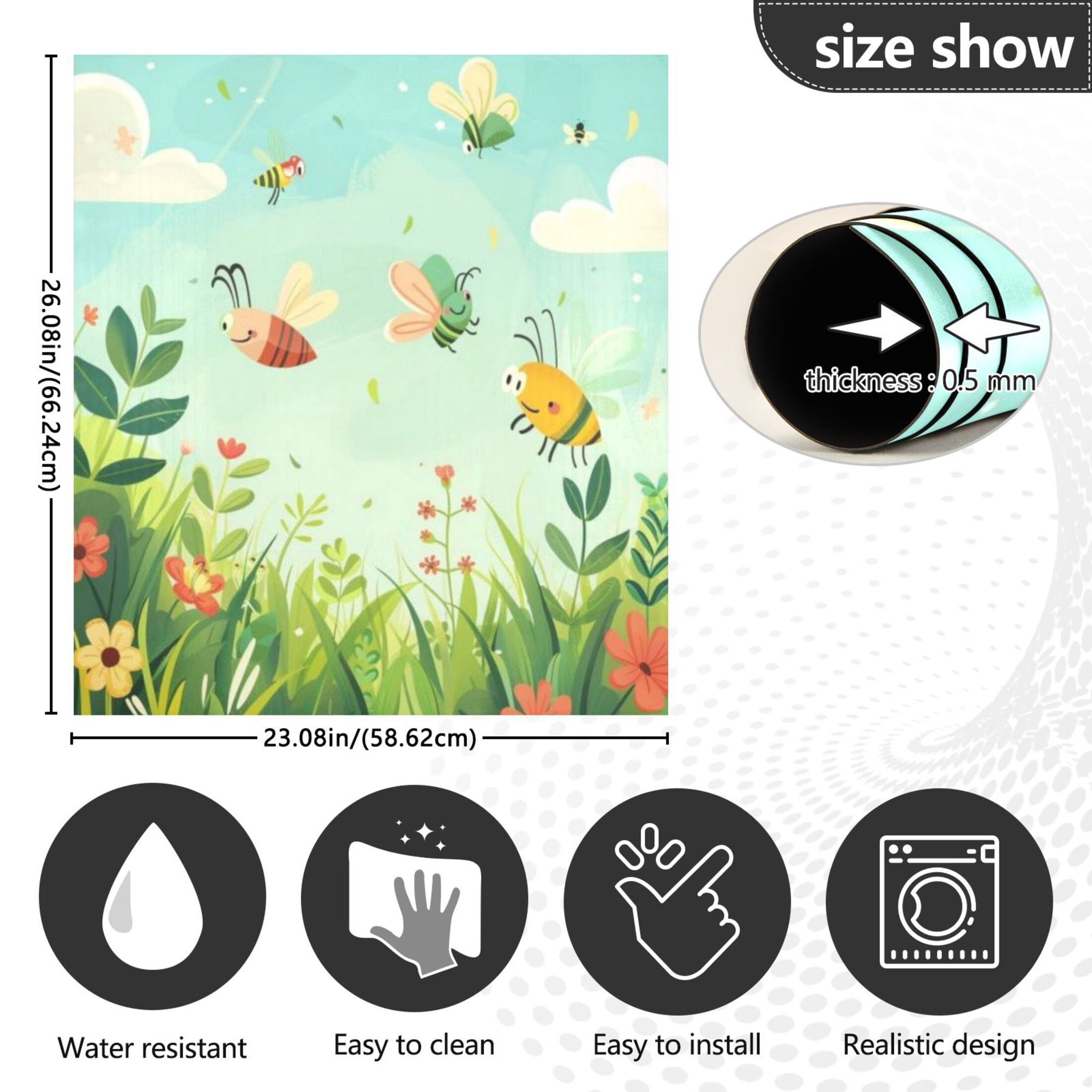 Dishwasher Magnetic Sticker 23x26 Inch Refrigerator Magnetic Sticker Washing Machine Magnetic Sticker Kitchen Panel Magnetic Sticker Home Decor Yellow Bees and Pink Bees