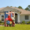 thumbnail image 2 of AMHNF Welcome American Flag Cardinal Flowers Garden Flag For Home Outdoor Garden Yard Decor 12x18 inch, 2 of 5
