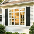 thumbnail image 6 of Resenkos Vertical Grain Faux Shutters, Weather-Resistant Elegance, for Enhanced Curb Appeal, 14"x55", Black, 6 of 12