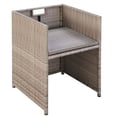 thumbnail image 5 of vidaXL 9 Piece Outdoor Dining Set with Cushions Poly Rattan Beige, 5 of 5