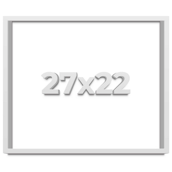 27x22 Shadow Box Frame White | 1 Inches Deep Real Wood Contemporary Shadowbox Display Frame | UV