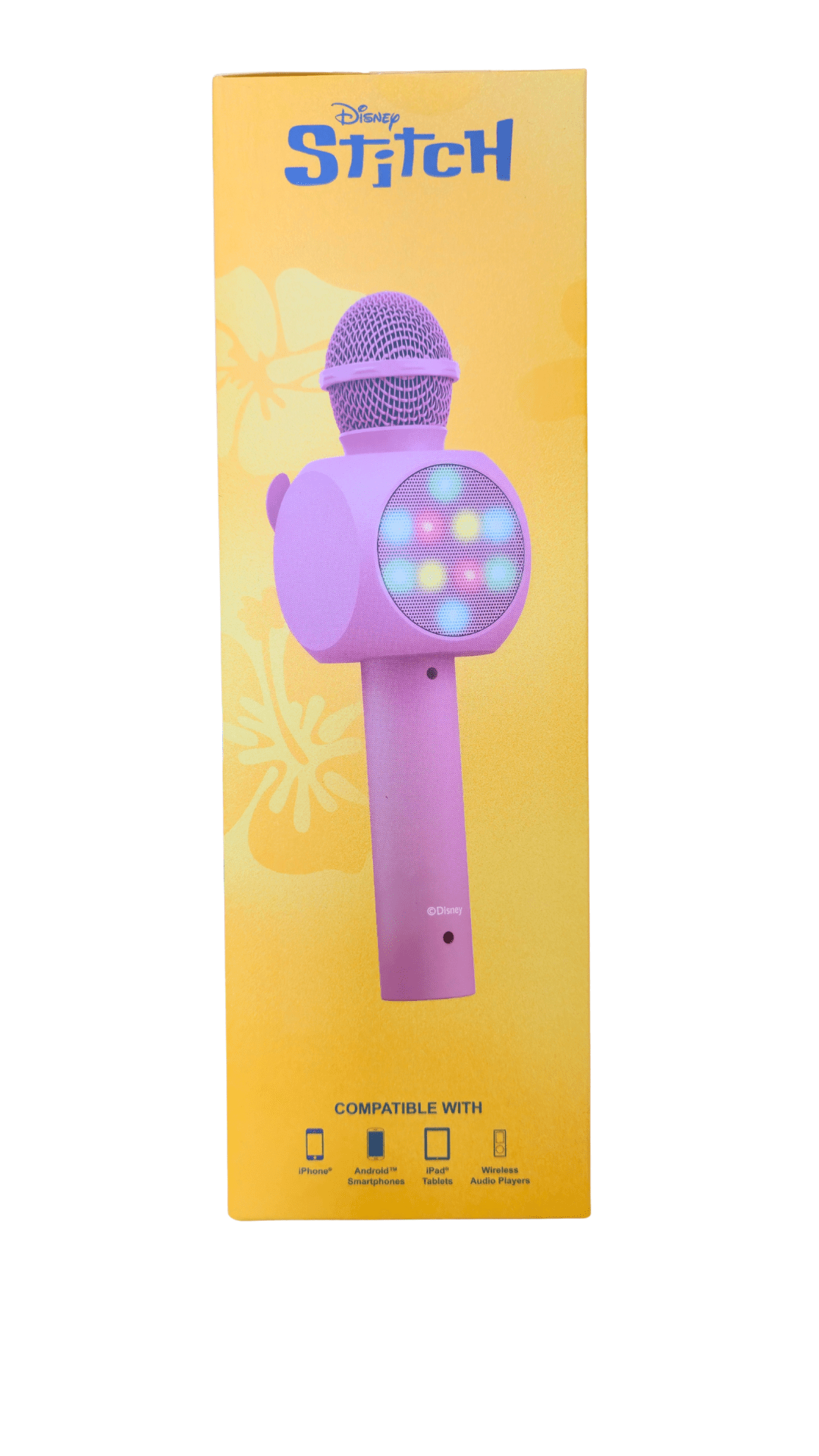 Stitch Bluetooth Karaoke Microphone, Angel, LED Lights, 4 Vocal Effects (Pink)