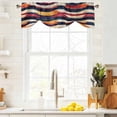 thumbnail image 4 of Tie Up Valances for Windows, Geometric Red Orange Blue Adjustable Valance Curtains Window Treatment for Living Room/Bedroom, Modern Color Block Rod Pocket Kitchen Curtains & Drapes 54x18 Inch, 4 of 9
