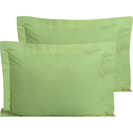 100% Egyptian Cotton Sateen Weave-Luxurious 600 Thread Count Pillow Shams | Set of 2 | Euro Size 26" x 26"(Inches) Sage Green Solid.