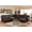 Dark Brown, variant on Baxton Studio Mistral Modern and Contemporary Light Brown Palomino Suede 6-Piece Sectional with Recliners Corner Lounge Suite