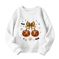 thumbnail image 5 of Taqqpue Boys Girls Sweatshirt Halloween Pumpkin Ghost Print Long Sleeve Fleece Oversize Pullover Sweatshirt Fall Winter Keep Warm Hoodies Tops for Kids Size 1-13, 5 of 6