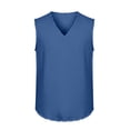 thumbnail image 6 of Horkkom Linen Shirts for Men V Neck Solid Color Sleeveless Shirts Beach Vacation Breathable Tank Tops, S-4XL, 6 of 7