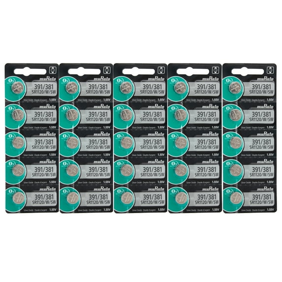 Murata 391/381 - SR1120 Silver Oxide Button Battery 1.55V - 25 Pack