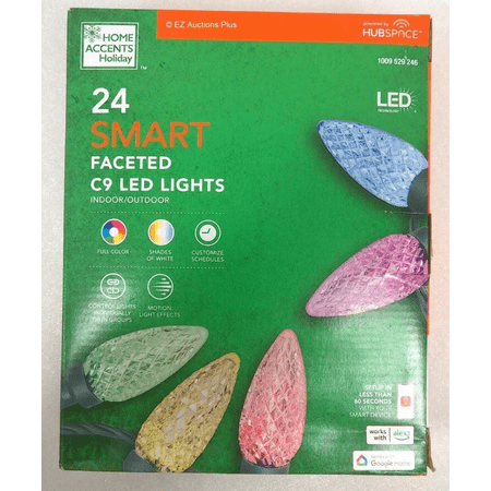 Home Accents 24 Faceted C9 Smart LED Lights Powered by Hubspace