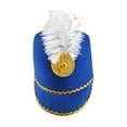 thumbnail image 3 of Carnival Plume Parade Hat - Cosplay Marching Band Fantasy Outfit Accessory (Feather & Glitter Design) Under 5$, Hontri Hat with Feather Hat Cos Honor Guard Hat Drum , Blue, One Size, 3 of 4