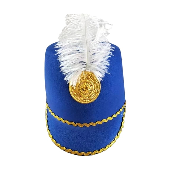 MEICHEN Top Hat for Women Review Hat With Feather Hat Cos Honor Guard Hat Drum Plain Caps Blue