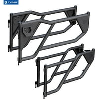Tyger Auto TG-DR4J62758 Tubular Doors Compatible with 2018-2025 Jeep Wrangler JL 4-Doors (Not JK); 2020-2025 Gladiator JT | Textured Black | Mirror Mount | Front & Rear Door Set