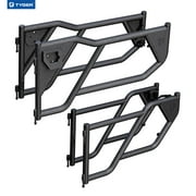 Tyger Auto TG-DR4J62758 Tubular Doors Compatible with 2018-2025 Jeep Wrangler JL 4-Doors (Not JK); 2020-2025 Gladiator JT | Textured Black | Mirror Mount | Front & Rear Door Set