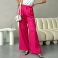thumbnail image 6 of Babysbule Womens Wide Leg Pants Women's Spring And Solid Color Versatile Straight Tube High Waisted Commuting Suit Pants, 6 of 9
