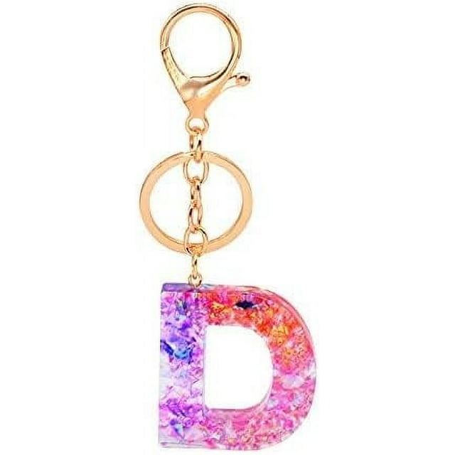 Letter Keychain,26 Letters A-Z Decorative Letter Keychain,Name Keychain for Women Girls Men Teenager Gift