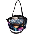 thumbnail image 5 of Jellyfish Canvas Leather Mix Tote Bag - Hand-Held Twill Jeanette Sponge Bag 30x10.5x39cm, 5 of 5