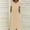 Beige, variant on NTACZA Polka Dot Summer Dresses for Women Smock Maxi Dresses Empire Waist Women Short Sleeve Long Sundress L