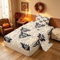 thumbnail image 2 of Homewish Halloween Baroque Devil Skull Twin Sheets, Dark Floral Blood Drip Bedding, Beige Gray Red, 3-Piece (1 Flat Sheet, 1 Fitted Sheet and 1 Pillowcase), 2 of 5