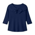 thumbnail image 5 of Breezora Women's Loose Knit Sweater With Hood And Exposed Shoulder For Spring Autumn Fashion Tops L Size Navy, 5 of 5