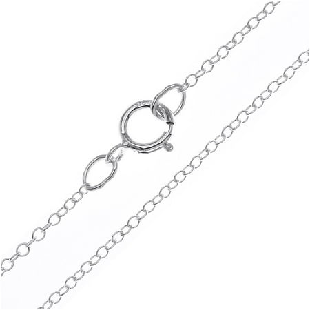 - Sterling Silver Finished Fine Round Cable Chain Necklace 1.2mm Links (18 Inches)