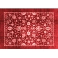 thumbnail image 1 of Ahgly Company Machine Washable Indoor Rectangle Abstract Red Modern Area Rugs, 4' x 6', 1 of 4
