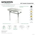 thumbnail image 4 of Kingston Brass KVPB36198W381 Imperial 36" Ceramic Console Sink with Stainless Steel Legs (8-Inch, 3-Hole), White/Polished Chrome, 4 of 4