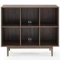 thumbnail image 3 of Bowery Hill 6-Cubby Cube Wood Record Storage Bookcase in Walnut, 3 of 9