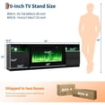 thumbnail image 2 of 59" TV Stand & 24" 3 Sided Glass Electric Fireplace, 12 Colors LED Lights Flame, 750W/1500W for Max 65" TVs, 2 Tier Storage 2 Door Glass Cabinet, 2 of 7