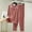 Pink, variant on Herrnalise Women 2 Piece Modal Pajamas Sets Summer Long Sleeve Top and Drawstring Pants Soft Solid Color Sleepwear Suit Purple
