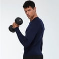 thumbnail image 2 of Camiseta deportiva de secado rápido para hombre, de manga larga, elástica, ajustada, para correr, entrenamiento, transpirable, que absorbe el sudor, 01510, 2 of 6