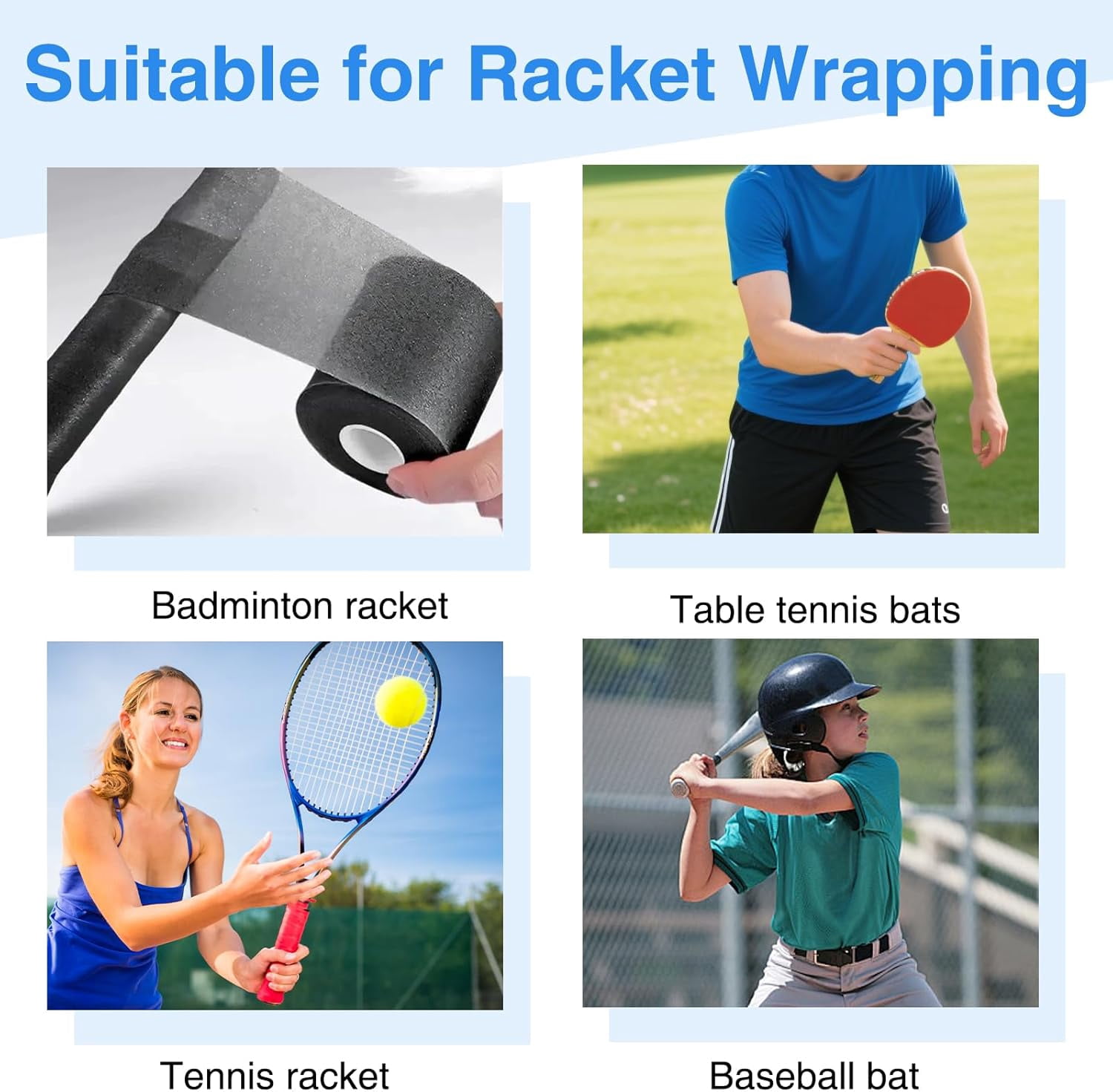 8 Rolls 6 cm x 20 m Pre Wrap Sports Tape, Non Adhesive Underwrap Sports Tape for Hair Ankles Wrists Hands and Knees