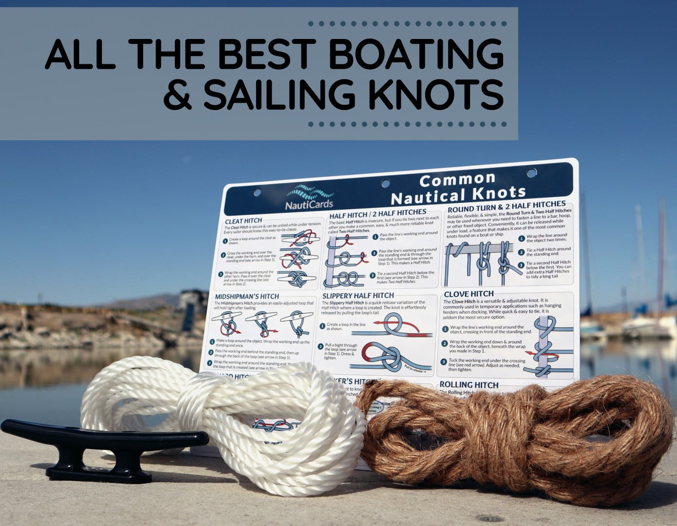 Deluxe Knot Tying Kit with Rope, Cord, Fishing Line, and 3 Knot Tying  Guides (Outdoors, Fishing, Boating) - Learn How to Tie 42 Knots