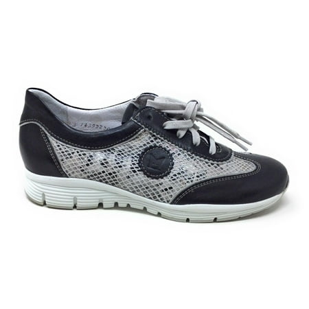 - Mephisto Womens Yael Oxford Sneaker Black Smooth Grey Boa Silver Size 6 M US