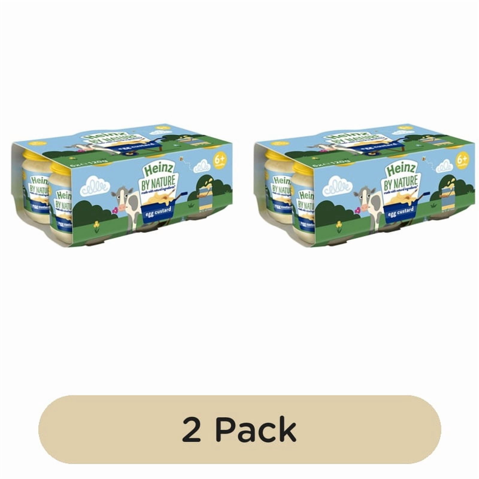 Heinz By Nature Egg Custard Jars Baby Food 6+ Months, 6 x 120g, British Import (Pack of 2)