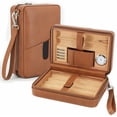 thumbnail image 5 of Leather Cigar Case, Portable Humidor Cigar Box With Humidifier,Capacity: 6 Pcs (brown), 5 of 7