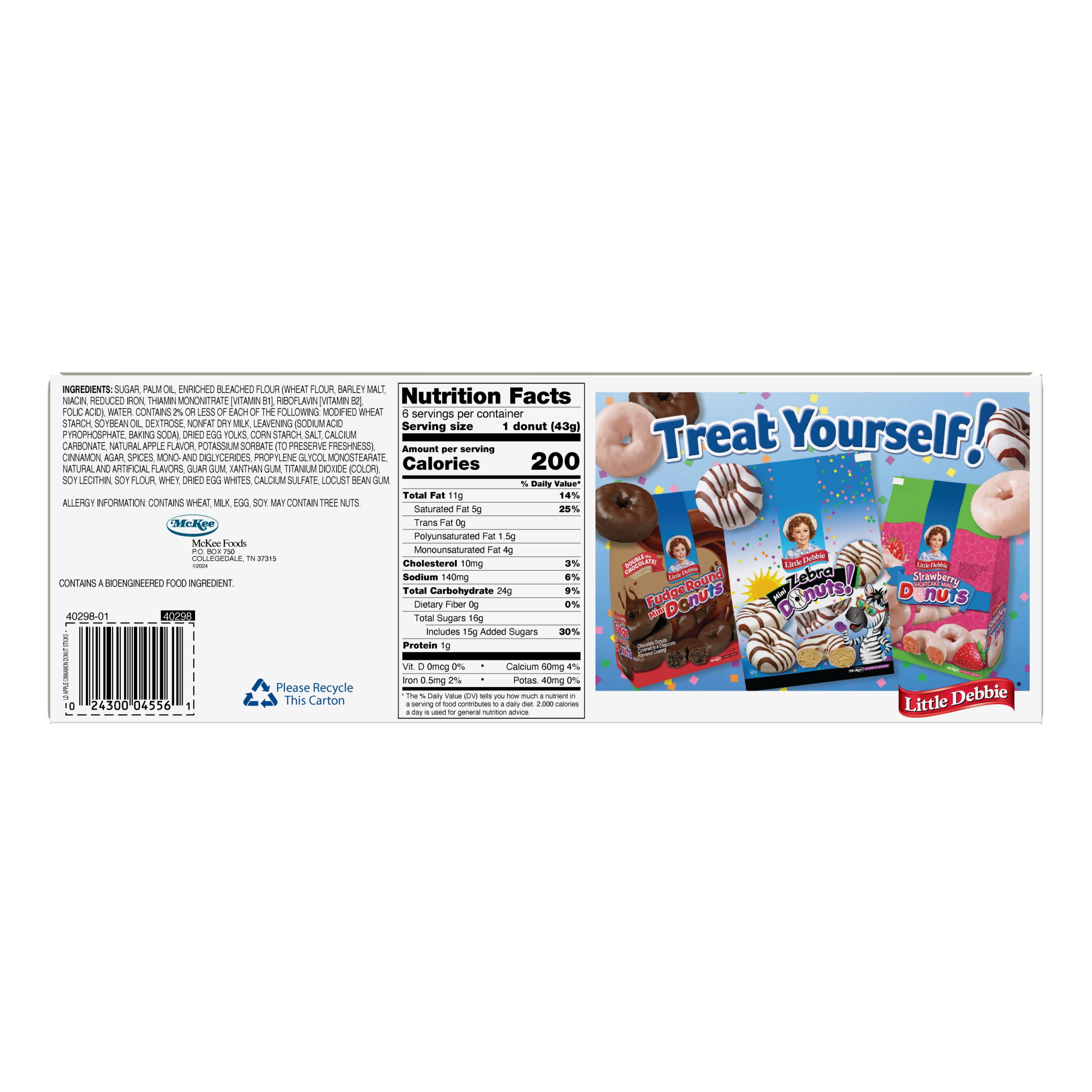 Little Debbie Apple Cinnamon Donut Sticks, 30 Apple Cinnamon-Flavored Donut Sticks (5 Boxes), 45.4 oz